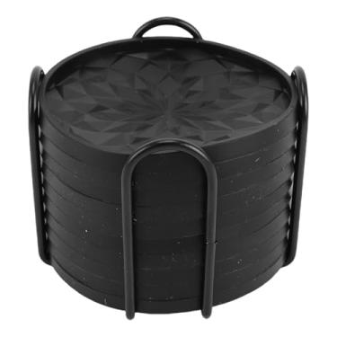 Imagem de Asixxsix Porta-copos de Silicone, Conjunto de 10 Com Suporte, Tapete de Copo Antiderrapante Espessado para Bebidas Quentes e Frias, Dupla Face Resistente Ao Calor, Seguro para Máquina de