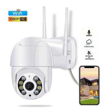 Imagem de Câmera Ip Externa Hd Wifi, Visão Noturna, Infravermelho E À