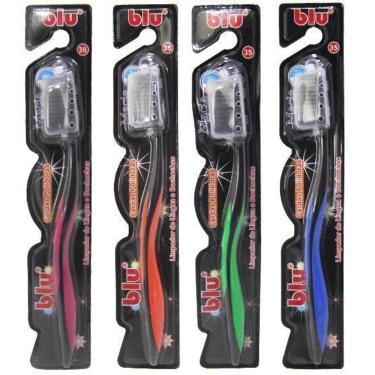 Imagem de Escova Dental Macia Com Protetor De Cerda Colors Blu