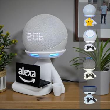 Imagem de Suporte Alexa Echo Dot 3, 4 e 5, Echo Pop e Echo Max Robert Notebook Laptop Multiuso e outros. Coleção, Decoração Presente. Stand de Mesa