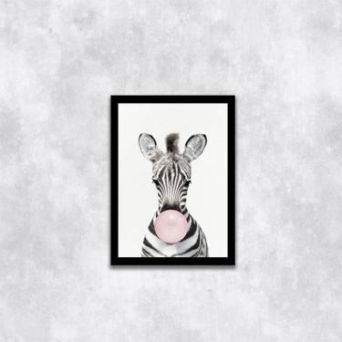 Imagem de Quadro Zebra Chicletes 33X24Cm - Com Vidro Moldura Preta