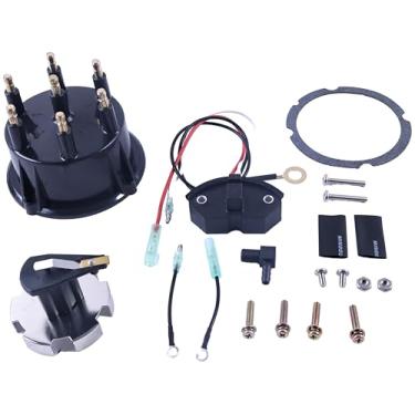 Imagem de Kit de tampa de distribuidor e rotor de roda de gatilho LSSSOCH com junta e parafusos e sensor de ignição 87-892150Q02 805759Q3 13524A5 compatível com motores Mercruiser Thunderbolt 5.0 5.7 7.4 8.2 V8
