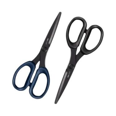 Imagem de Tesoura De Aço Inoxidável Preta 210/175mm Para Escritório, Casa E Cozi