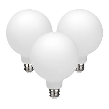 Imagem de KGC Lâmpada LED Edison Globe, 2700K branco quente CRI 90, lâmpadas de filamento LED, 5,5 W equivalente a 60W, G30(G95) base média regulável 500LM E26, vidro leitoso, espelho de banheiro pacote com 3