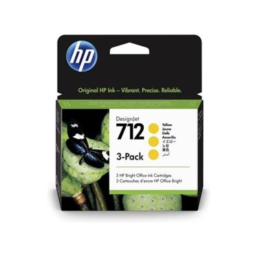 Imagem de Cartucho De Tinta Hp 712 Amarelo Pluk 29Ml (3 Unid) 3Ed79A -