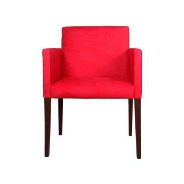 Imagem de Poltrona Nina Tecido Suede Escritório Estofada - Vermelho - Cor: Vermelho