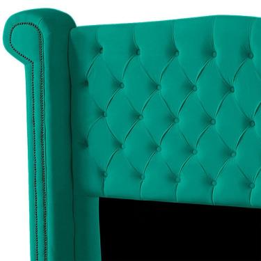 Imagem de Cabeceira Casal Queen Size Estofada Para Cama Box Ayla Veludo Cor Azul Claro