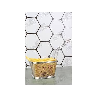Imagem de Cesto De Frituras Quadrado Em Inox Servir Porções Aperitivos - Unyhome