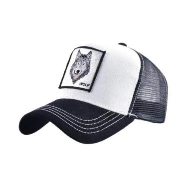 Imagem de Boné Trucker Snapback Unissex Ajustável Com Patch De Lobo Para Quatro 