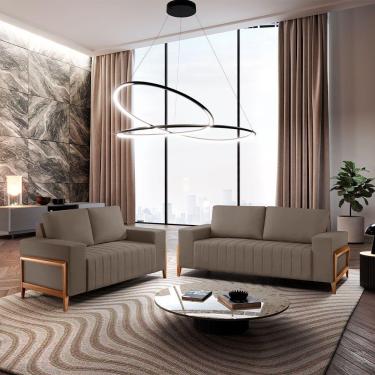 Imagem de Sofá 2x3 Lugares Verona Meu Sofá Online B002 Veludo Capuccino