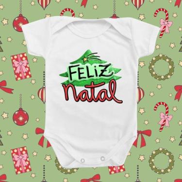 Imagem de Roupinha Body de Bebê Tema Divertido Mimo Frase Feliz Natal Presente T