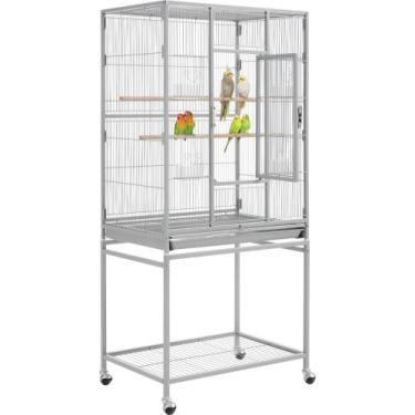 Imagem de Gaiola Grande para Pássaros Yaheetech com Suporte 137cm para Pássaros 