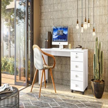 Imagem de Mesa Computador Moldavia Branca Brilho