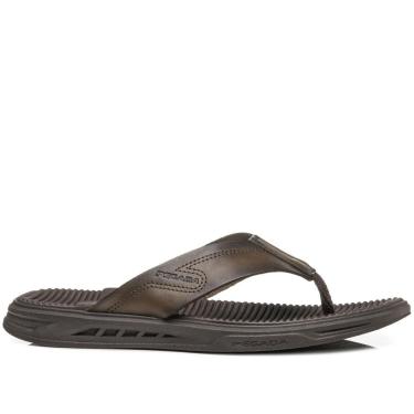 Imagem de Chinelo Pegada Masculino em Couro Cravo 134602-02-Masculino