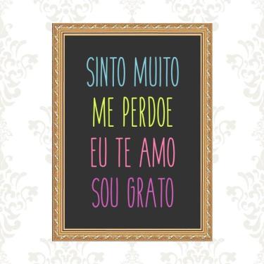 Imagem de Quadro Moldura Dourada - Ho`Oponopono 24X18Cm