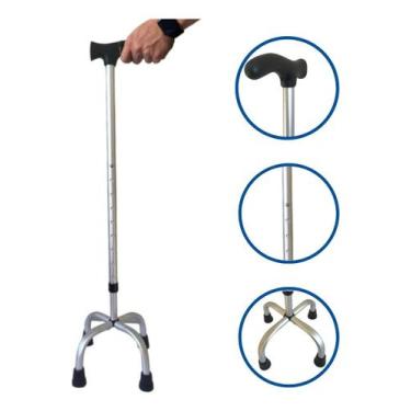 Imagem de Bengala Bastão 4 Pontas Alumínio Adulto Idoso 100kg Alo - Agility Shop