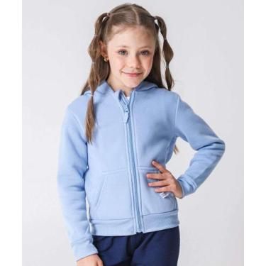 Imagem de Casaco Infantil Moletom Flanelado Marisa Tam 4 a 10 Az-50031, Azul, 4