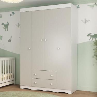 Imagem de Guarda-roupa Infantil 122cm 4 Portas e 2 Gavetas Realeza Multimóveis M