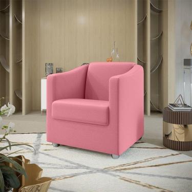 Imagem de Poltrona Decorativa Tilla Suede Rosa Dal Poz Estofados