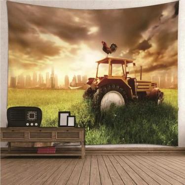 Imagem de Trator de tapeçaria para pendurar na parede Rooster Vintage Style 100x