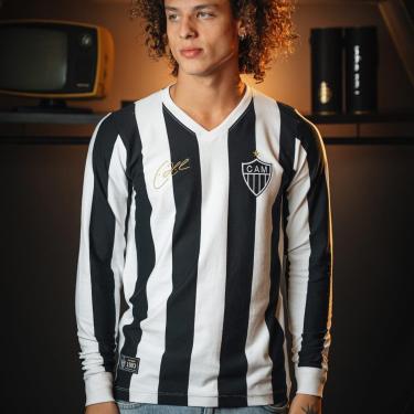 Imagem de Camisa Atlético Mineiro Retrô Éder 1983 Manga Longa Masculina-Masculino