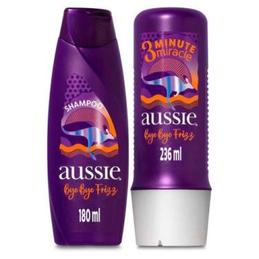 Imagem de Kit aussie bye bye frizz shampoo 180ml + creme de tratamento 3 minute 