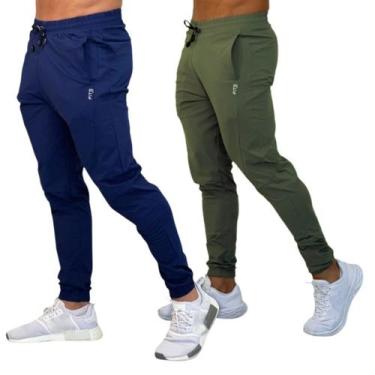 Imagem de Kit 02 Calças Jogger Masculina Em Poliamida De Academia - Fits Gym, Az