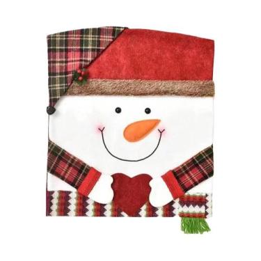 Imagem de Capa De Cadeira De Natal Papai Noel Boneco De Neve Decoração De Casa A