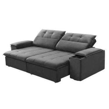 Imagem de Sofá Retrátil e Reclinável 3 Lugares 2,30m com Porta Copos Amore - FER