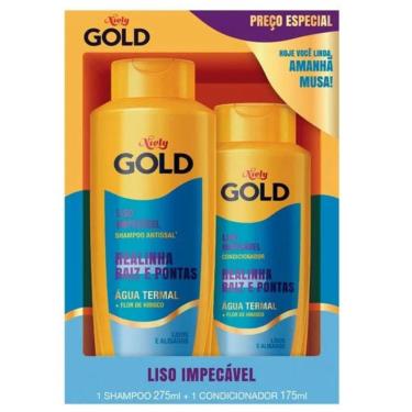 Imagem de Liso Impecável Niely Gold Shampoo e Condicionador Realinha Raiz e Pontas