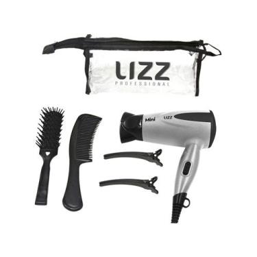 Imagem de Mini Secador de Cabelo Lizz Dobrável Prata Bivolt, Prata, Bivolt