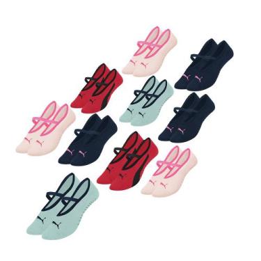Imagem de Kit 10 Pares De Meias Antiderrapante Para Pilates Modelo Sapatilha - S