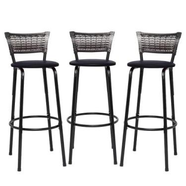Imagem de Kit 3 Banquetas Bancos Para Cozinha Gourmet Bancada Balcão Bar Ilha Ár