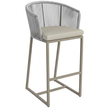 Imagem de Banqueta Noronha Em Alumínio E Corda Náutica Trama Original Prata