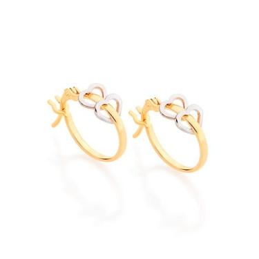 Imagem de Brincos Rommanel Infantil Argola Com Corações Vazados 520956 Cor:Doura