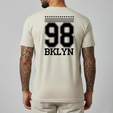 Imagem de Camiseta Masculina Algodão Slim Fit Camisa Casual Streetwear Minimalista Manga Curta Gola Redonda-Masculino