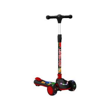 Imagem de Patinete Infantil 3 Rodas Bandeirante Skatenet Preto e Vermelho, Preto