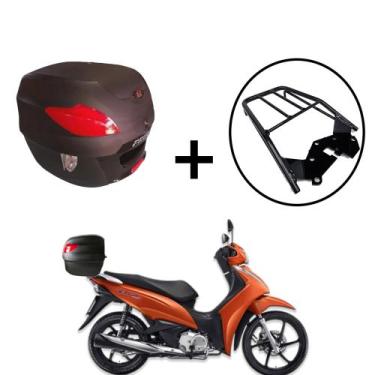 Imagem de Baú Bauleto Awa Pross 41l + bagageiro de  Biz 2018+, Preto