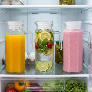 Imagem de Jarra Textura Vidro Tampa Garrafa 1,1L Alça Suco Bebida - - EINSTOK