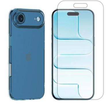 Imagem de Capa Case Ultra Slim Para iPhone 17 Air + Pelicula Hidrogel Cor:Azul -