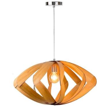 Imagem de Lustre Pendente Em Madeira - Eye - 58 Cm - Trybo Design