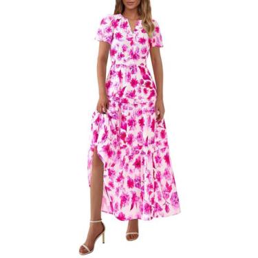 Imagem de Vestido maxi feminino PRETTYGARDEN com estampa floral boho de verão