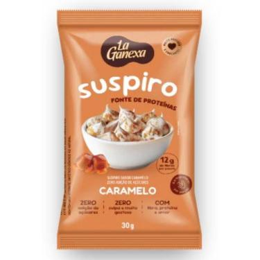 Imagem de Suspiro Proteico Snack Zero Acucar e Gluten 30g La Ganexa, Caramelo
