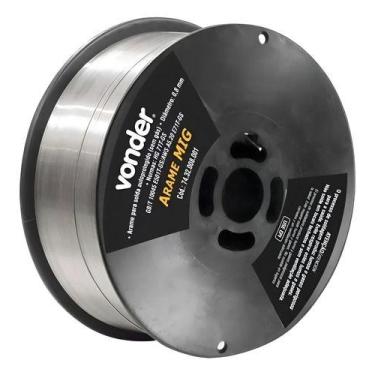 Imagem de Arame Para Solda Mig De 0,8mm Rolo Com 1kg Sem Gás Vonder Preto