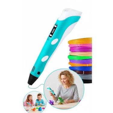 Imagem de Caneta Impressora 3D C/ Filamento 9m P/ Desenhos Criativos - Congratul