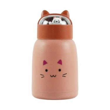 Imagem de Copo Infantil 350ml Cartoon Interior de Vidro Parede Dupla Isolamento 