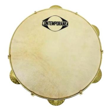 Imagem de Pandeiro contemporanea 10" luthieria leo rodrigues mad.couro