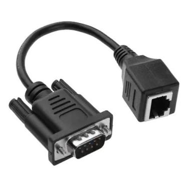 Imagem de Cabo Adaptador Serial Db9 Macho Para Rj45 Femea Rabicho Preto - PENTON