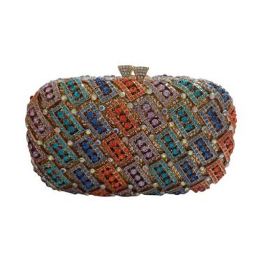 Imagem de Bolsa Clutch Feminina De Festa Luxo Com Cristais E Strass - Lika Bijut
