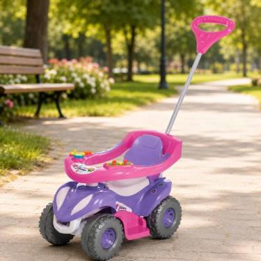 Imagem de Quadriciclo Calesita Super Flower Rosa 943: Passeio e Pedal para Bebês